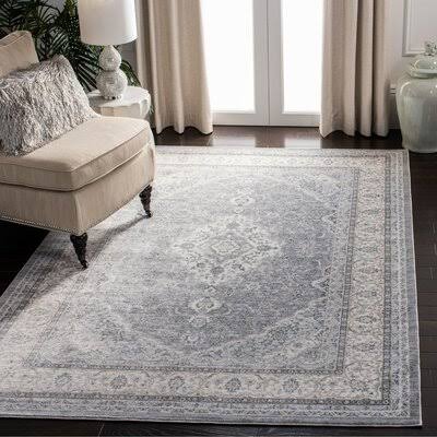 Delmer Oriental Gray Area Rug Charlton Home Rug Size: Rectangle 5&3x22 x 7&6x22 ACJ7_J3CDI02