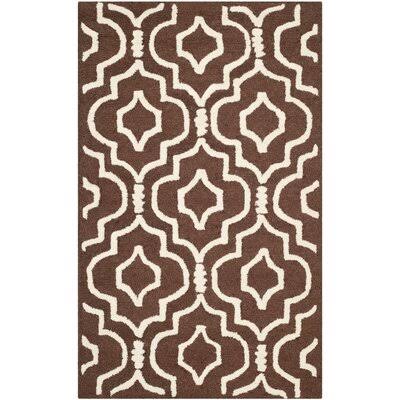 Clapham Geometric Handmade Tufted Wool Brown/Ivory Area Rug Charlton Home Rug Size: Rectangle 3 x 5 UHZ6_X4IKG42