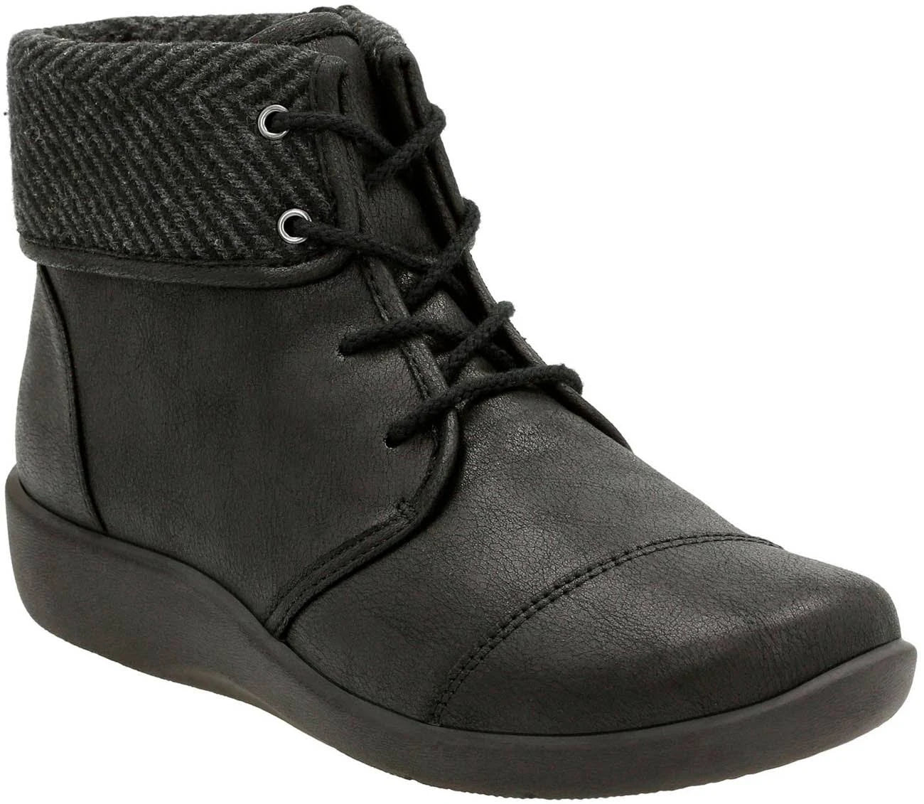 Clarks Womens Sillian Frey Black Synthetic Boots MPX4_G5DUR92