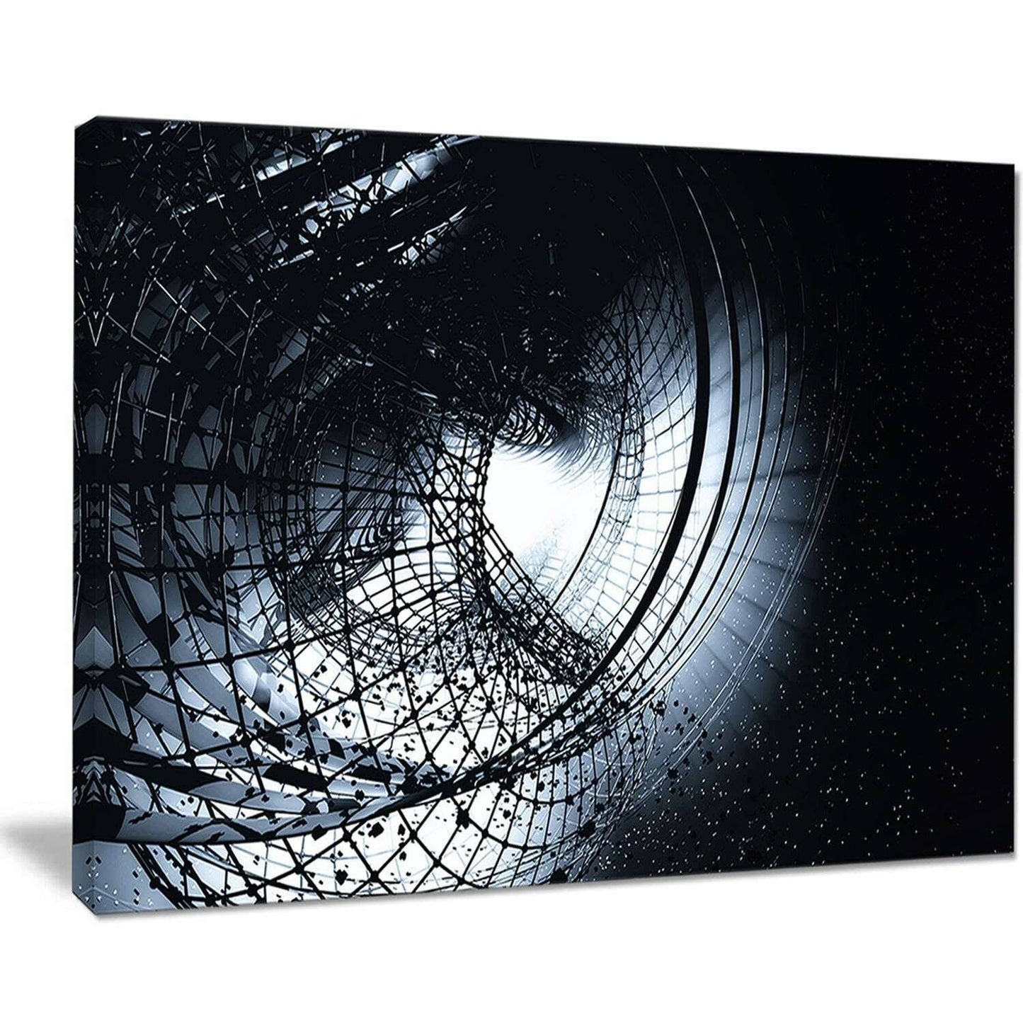 Design Art &Black Spiral& Graphic Art on Wrapped Canvas, Size: 16 inch H x 32 inch W x 1 inch D BDV5_A6UOV73