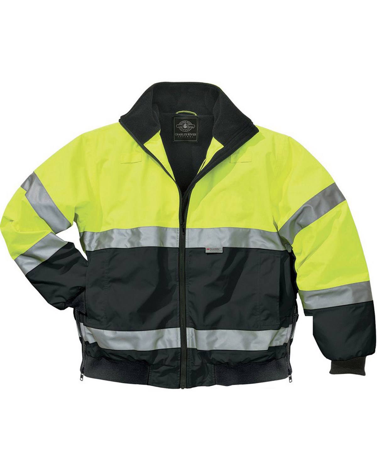 Charles River Mens Lime Green/Black Signal Hi-Vis Jacket JPP3_X5NNC17