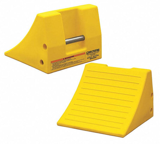 Checkers MC3009 Wheel Chock,11 in H,urethane,yellow UUX1_H4LOQ17