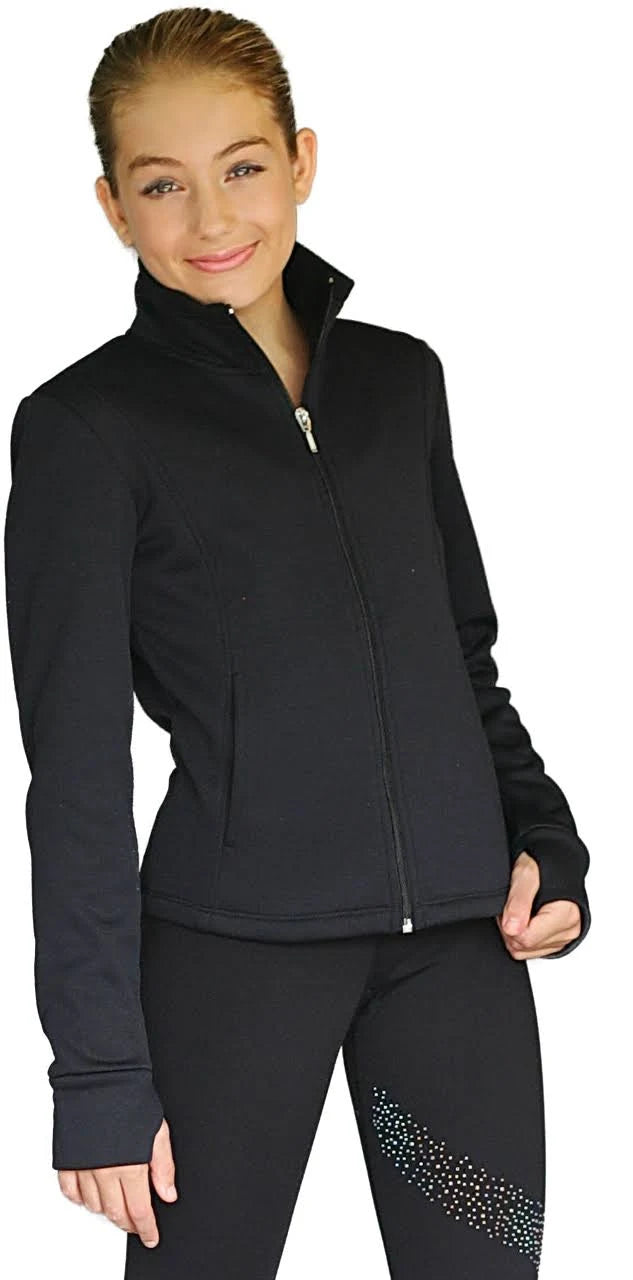 ChloeNoel JT61 Princess Seam Fitted Jacket with Pockets Thumb Holes, Black UHT0_M4EYS64