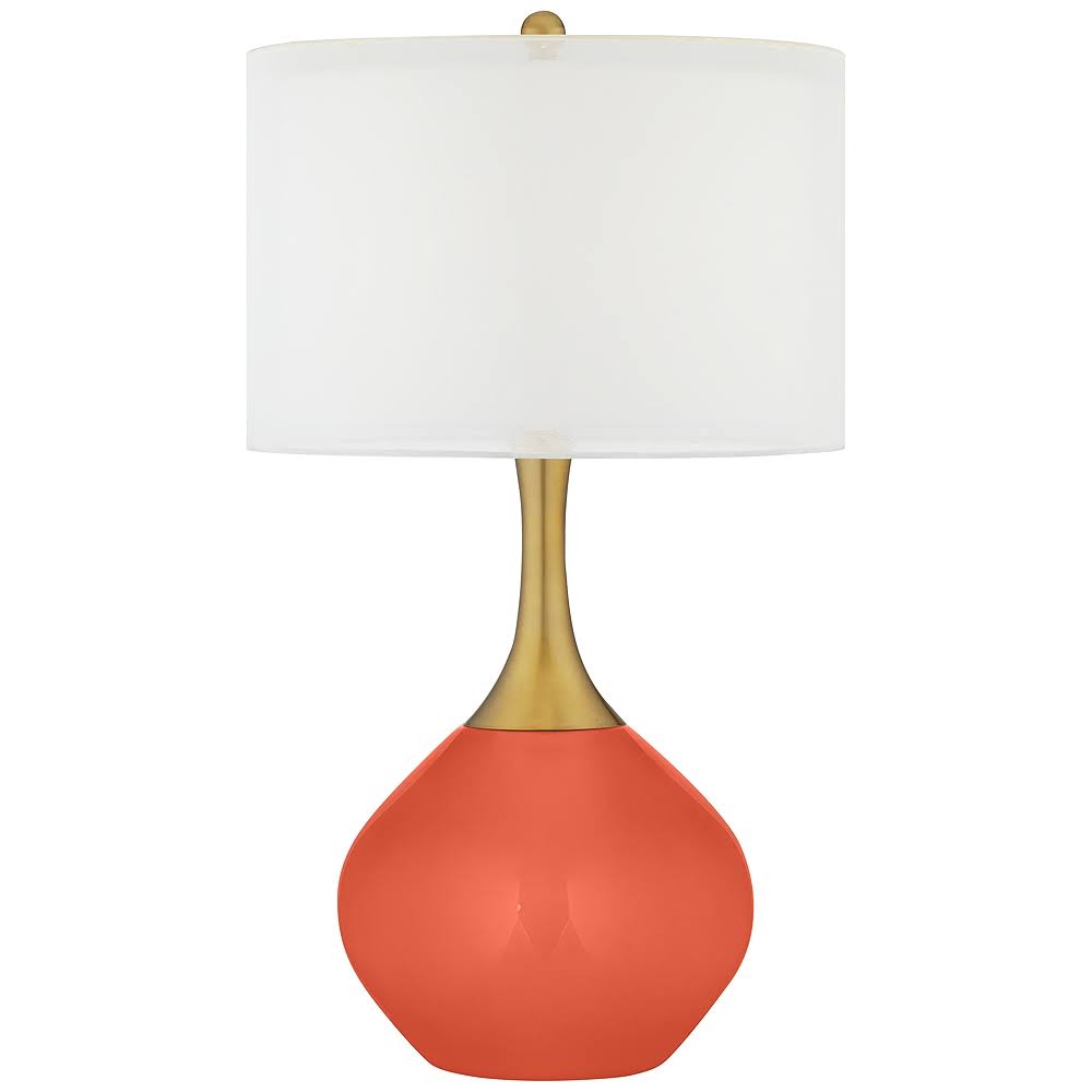 Color + Plus Daring Orange Nickki Brass Table Lamp RUF3_M6WCV08