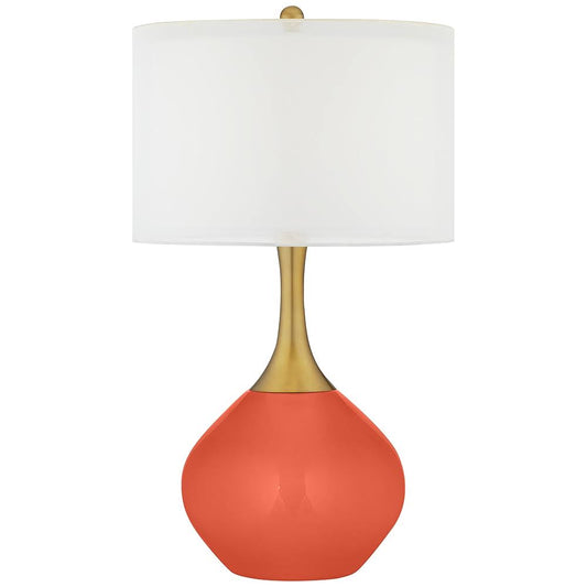 Color + Plus Daring Orange Nickki Brass Table Lamp RUF3_M6WCV08