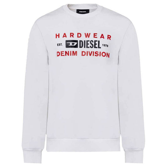 Diesel Man Sweatshirt White Size Xs Cotton, Polyester, Elastane WRK1_C4QII22