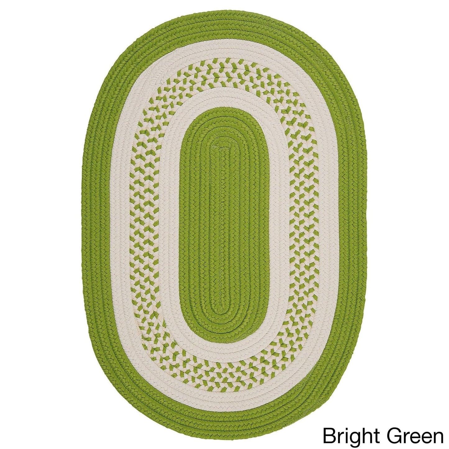 Colonial Mills Hampton Indoor/Outdoor Braided Reversible Rug USA Made, Size: 9& x 12& Oval - Bright Green KNS8_F7BWI36