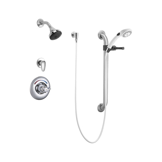 Delta T13H333-20 Universal Dual Shower Trim Diverter Hand Shower and Grab Bar MAH1_D2BXE72