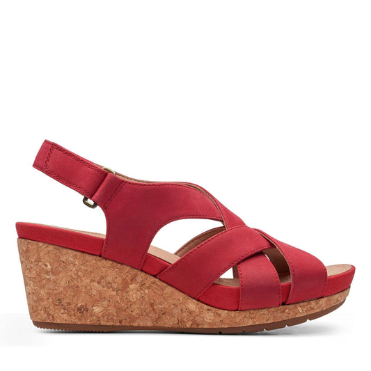 Clarks Un Capri Step Platform Wedge Sandal - Red - 9 W QMM9_P5TUM98