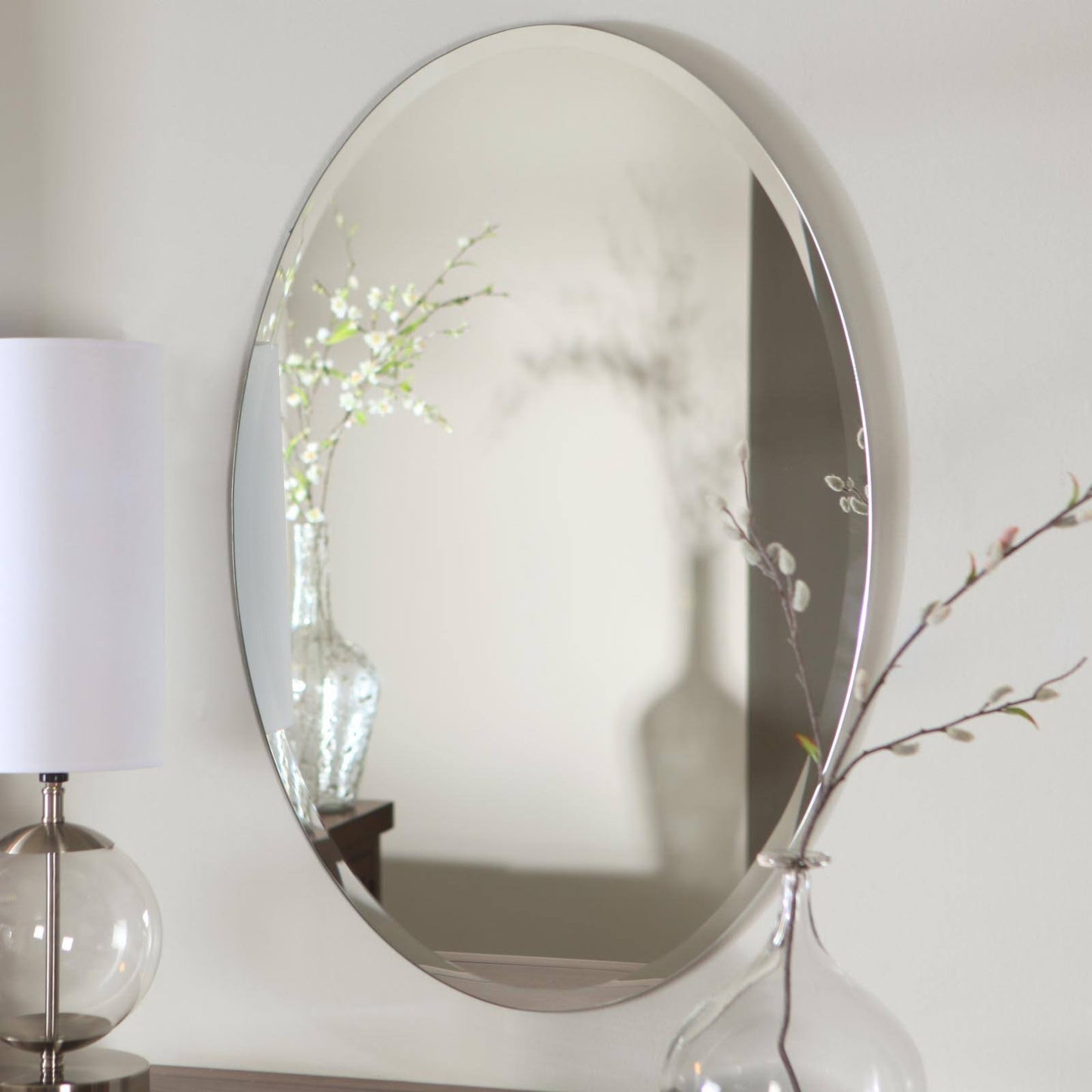 Decor Wonderland Hiltonia Oval Bevel Frameless Wall Mirror - 24W WJT6_L6EOY68