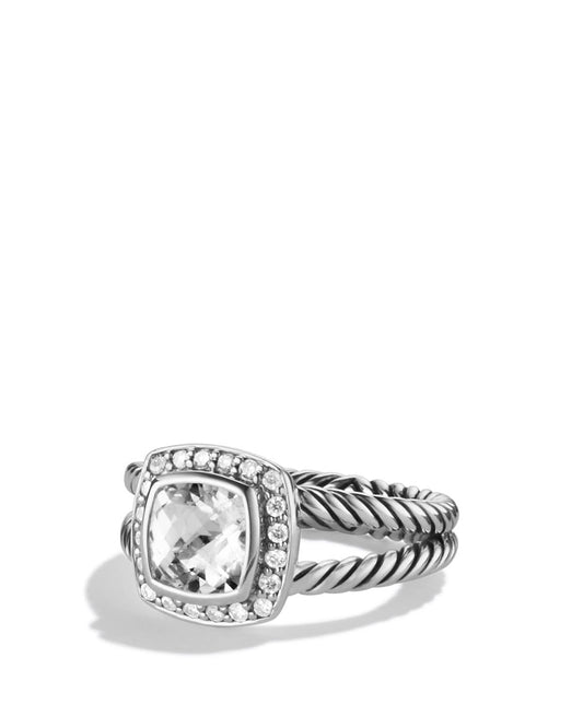 David Yurman Petite Albion Ring with White Topaz and Diamonds, Womens, 7 KBV8_G7GXJ01