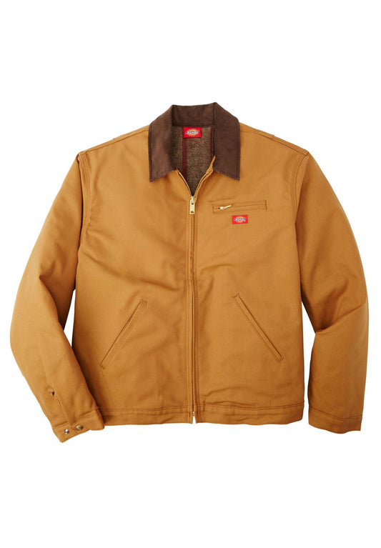 Dickies Rigid Duck Blanket Lined Jacket in Duck Brown (Size 4XL) Cotton/Nylon/Acrylic Mens Big & Tall SPL3_W2QGX93