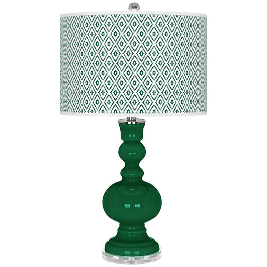 Color + Plus Greens Diamonds Apothecary Table Lamp QQB5_Z3JUW12