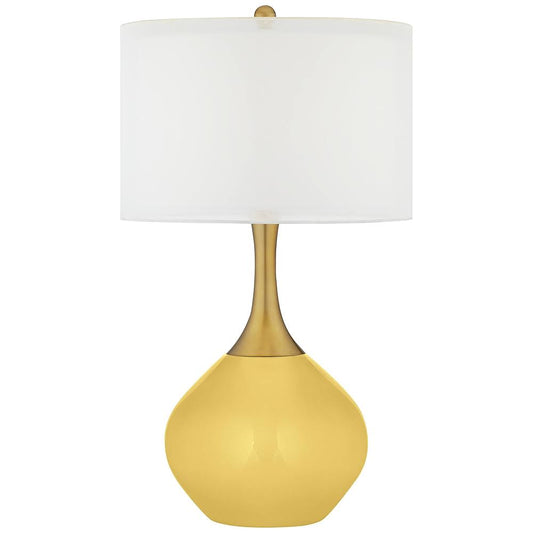 Color + Plus Daffodil Yellow Nickki Brass Table Lamp UHL7_P4GUH80