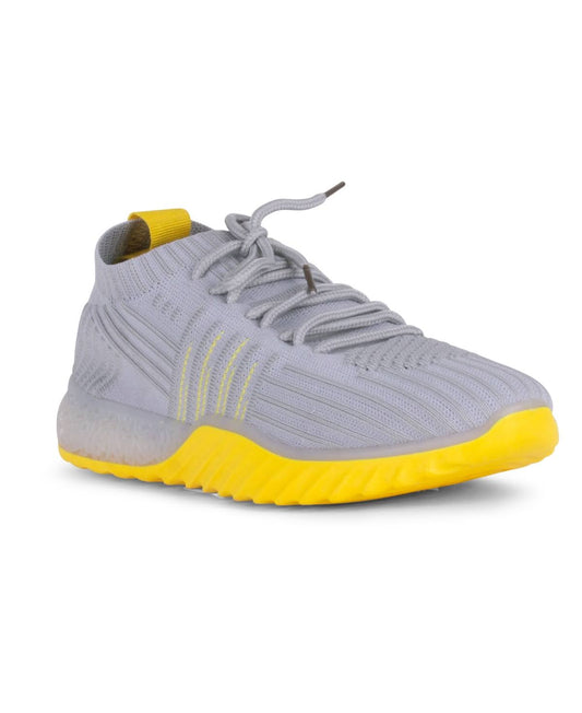 Danskin Womens Positive Lace-Up Sneaker - Gray, Yellow - Size 5.5M WUN0_R0ZBE74