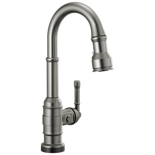 Delta 9990t-dst Broderick 1.8 GPM Single Hole Pull Down Kitchen Faucet, Black RTS5_C8ZHG78