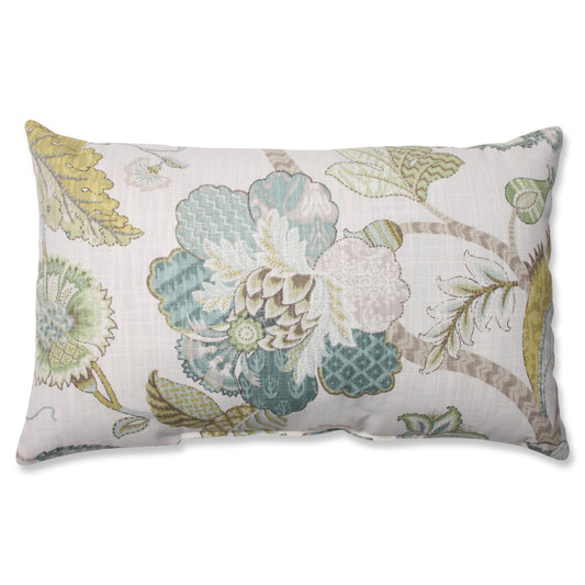 CC Home Furnishings 18.5x22 Blue and Cream Finders Keepers Peacock Floral Rectangular Decorative Throw Pillow 31424182 OTB4_T9OZE40