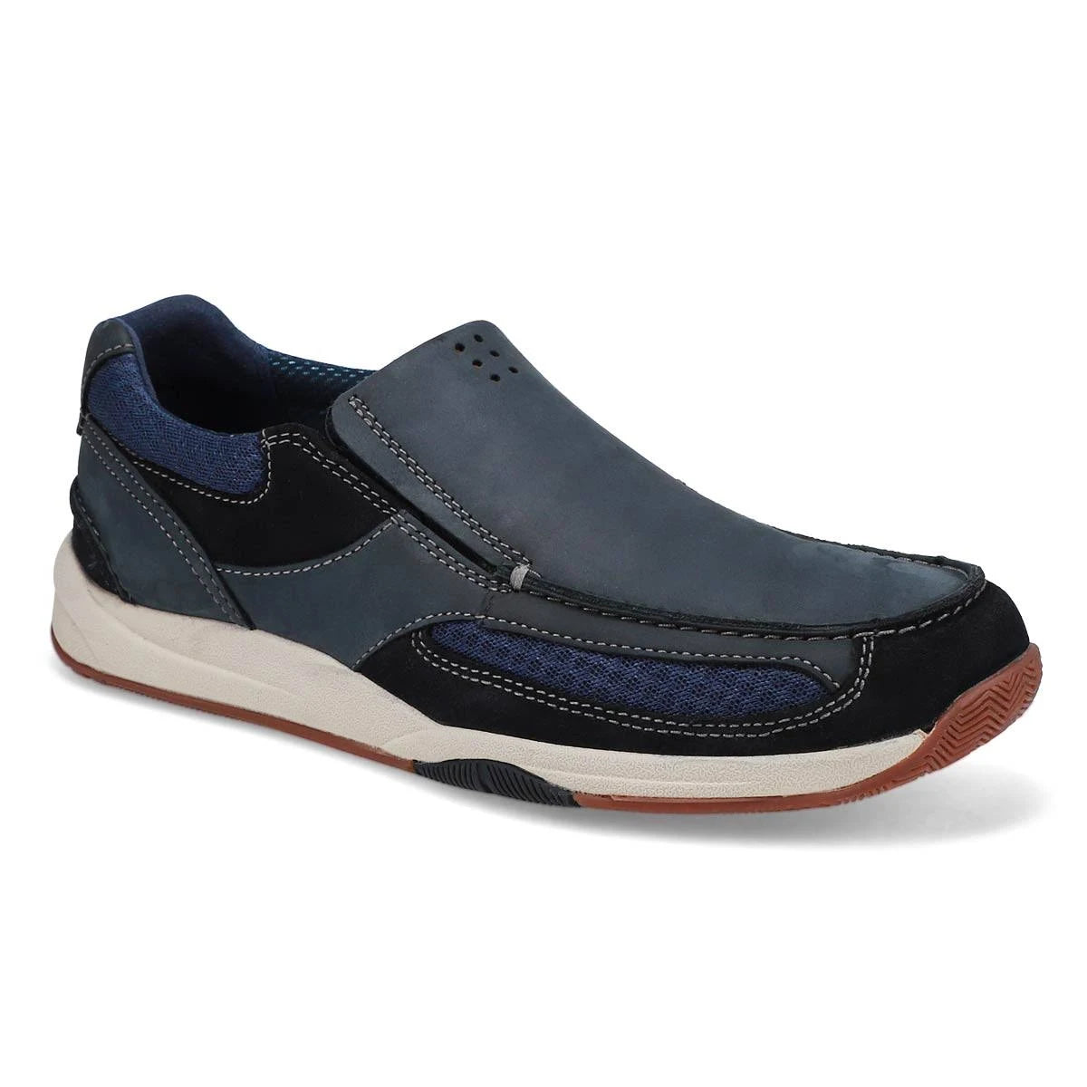 Clarks Mens Langton Easy Shoes - Navy Nubuck PKL5_V7EHH38