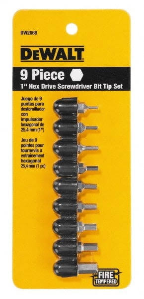 DeWalt 9 Piece, Screwdriver Bit Set - Hex | 3-Pack | Part #DW2068 VHZ9_T4ZIM94