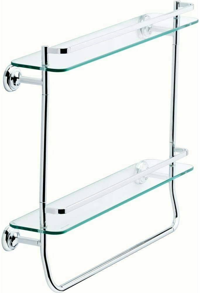 Delta 20 in. Double Glass Shelf with Towel Bar in Polished Chrome FSS07-PC VOT1_P6WCD79