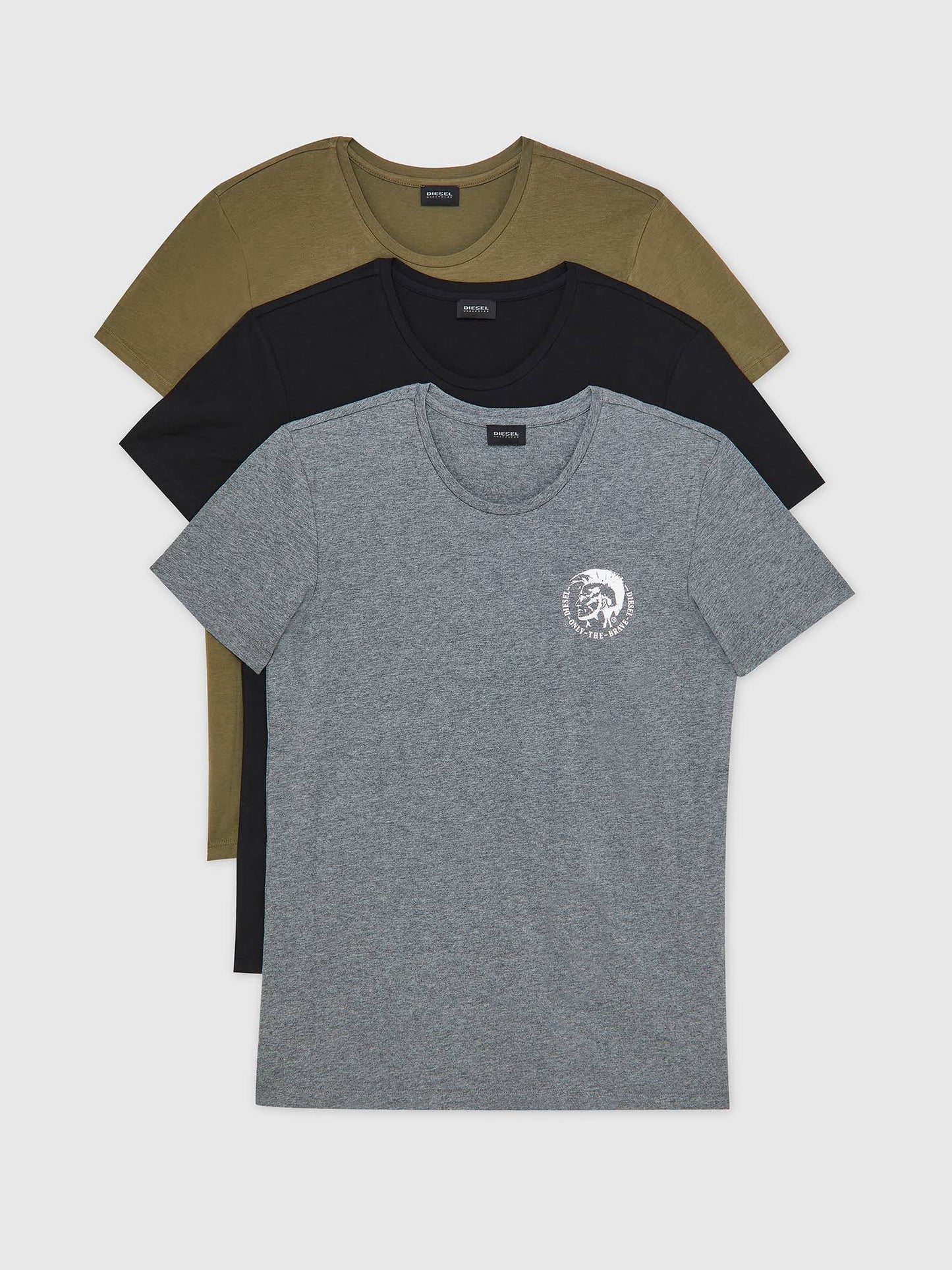 Diesel Umtee Randal Triple Pack T Shirts - Green DIM5_L9KOC37