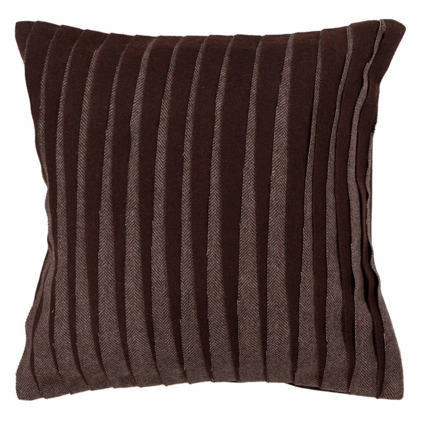 Chandra Textured Contemporary Wool Pillow - Brown 3 GVL2_X7HYS87