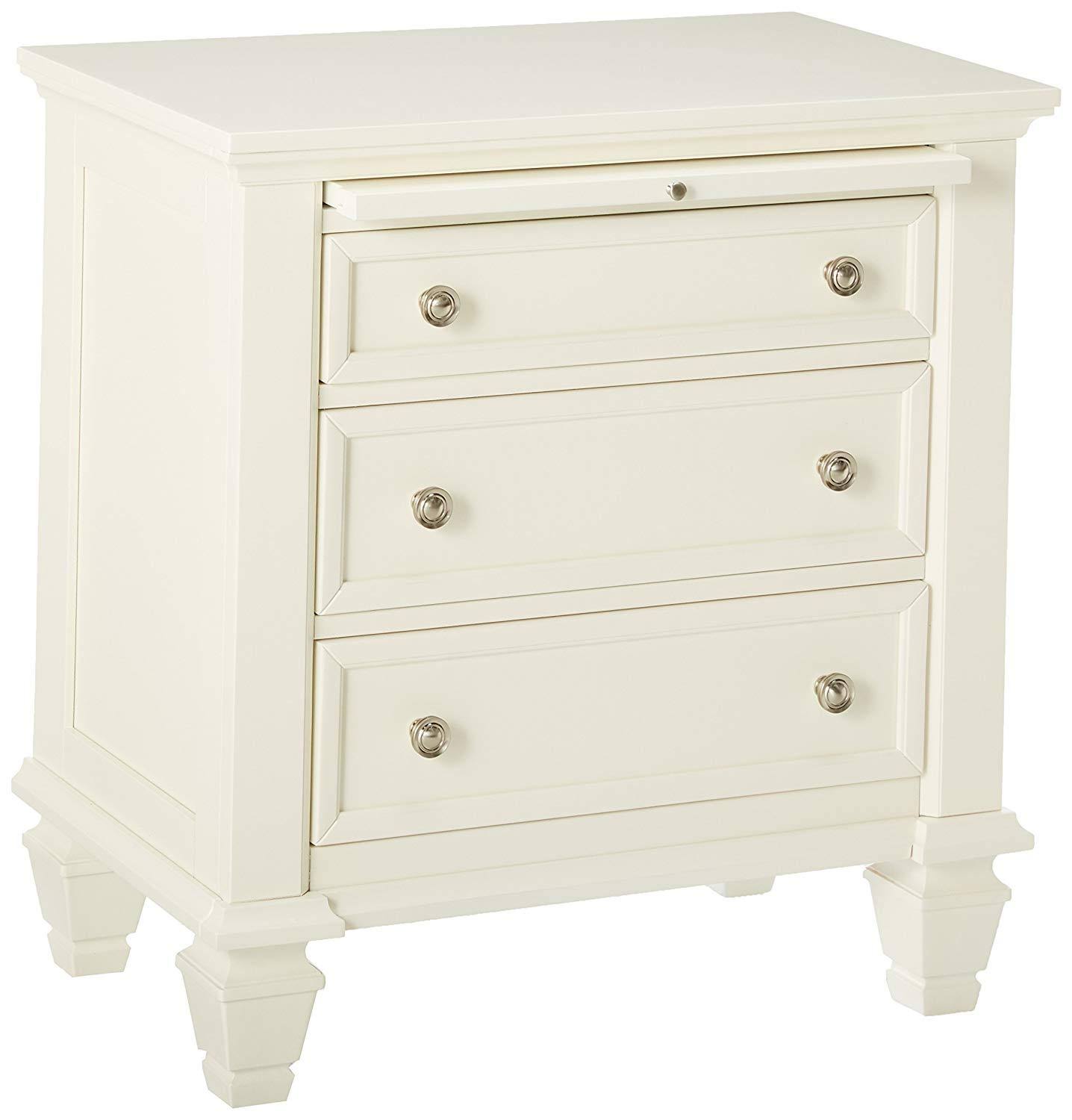 Coaster Nightstand with Pull Out Tray in White Finish NRR2_R2MDX48