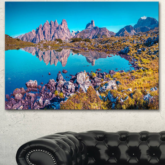 Design Art Lago Rienza Ursprung Panorama 4 Piece Photographic Print on Wrapped Canvas Set, Green ZAL7_X5AWJ78