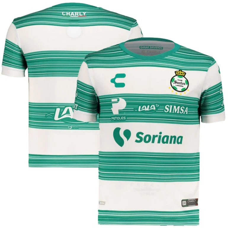 Charly Santos Laguna Youth White/Green 2020/21 Home Authentic Jersey Size: Medium MHX7_K5JZR35