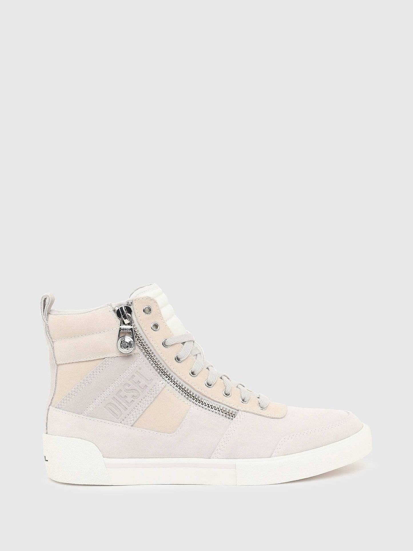 Diesel S-dvelows Mid Cut High-Top Sneakers in Suede - Pink XMG9_A3HPJ13