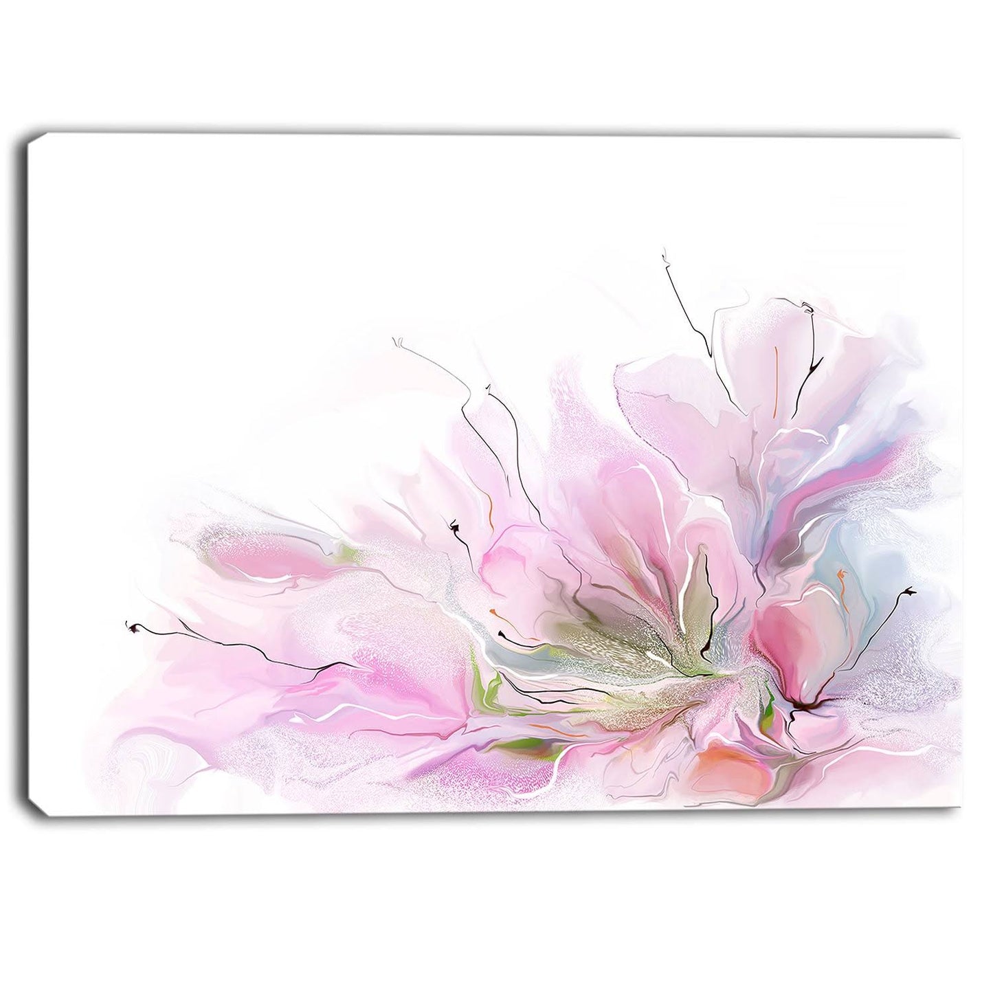 Designart - Lovely Pink Flowers - Floral Contemporary Canvas Art Print - 40 in. Wide x 20 in. High LSP0_O2RBR56