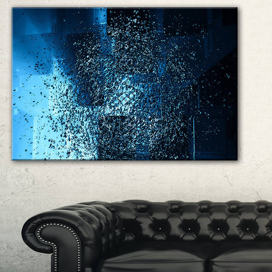 Design Art Fractal 3D Blue Paint Splash - Abstract Art Canvas Print, 40 in. Wide x 30 in. High - 1 Panel HDI4_T0TBI83