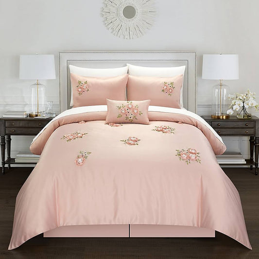 Chic Home Rossie 9-Piece King Comforter Set in Pink SXN3_P9GCI00