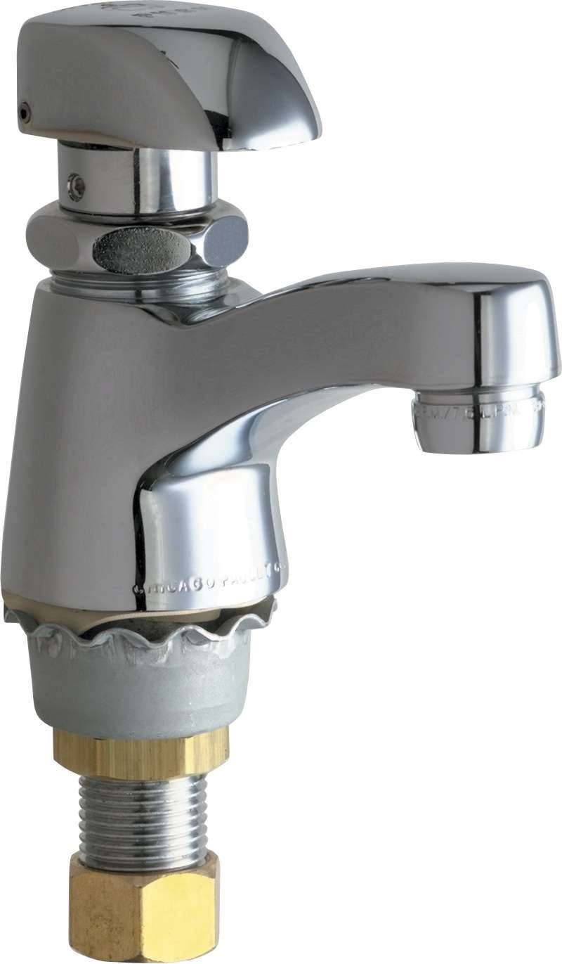 Chicago Faucets 335-E12COLDABCP Single Supply Metering Sink Faucet QWX9_L2WNS40