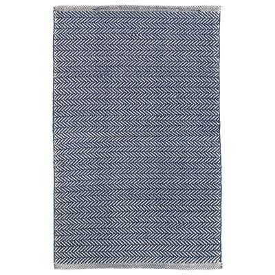 Dash and Albert Rugs Herringbone Blue/Ivory Indoor/Outdoor Area Rug WBA5_B7AVR91