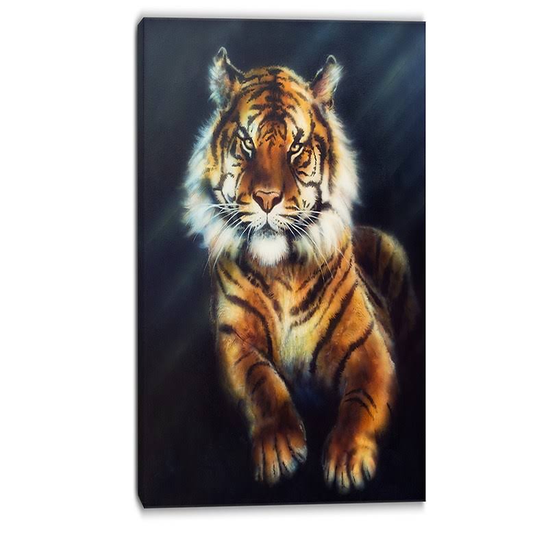 Designart Mighty Tiger Animal Graphic Art on Wrapped Canvas Size: 32x22 H x 16x22 W VPT1_R5FJE08