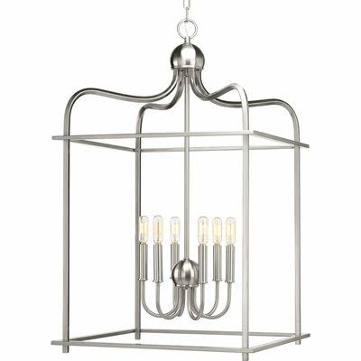 Darby Home Co Elsworth 6-Light Foyer Pendant Finish: Brushed Nickel BWE6_U7VLE66