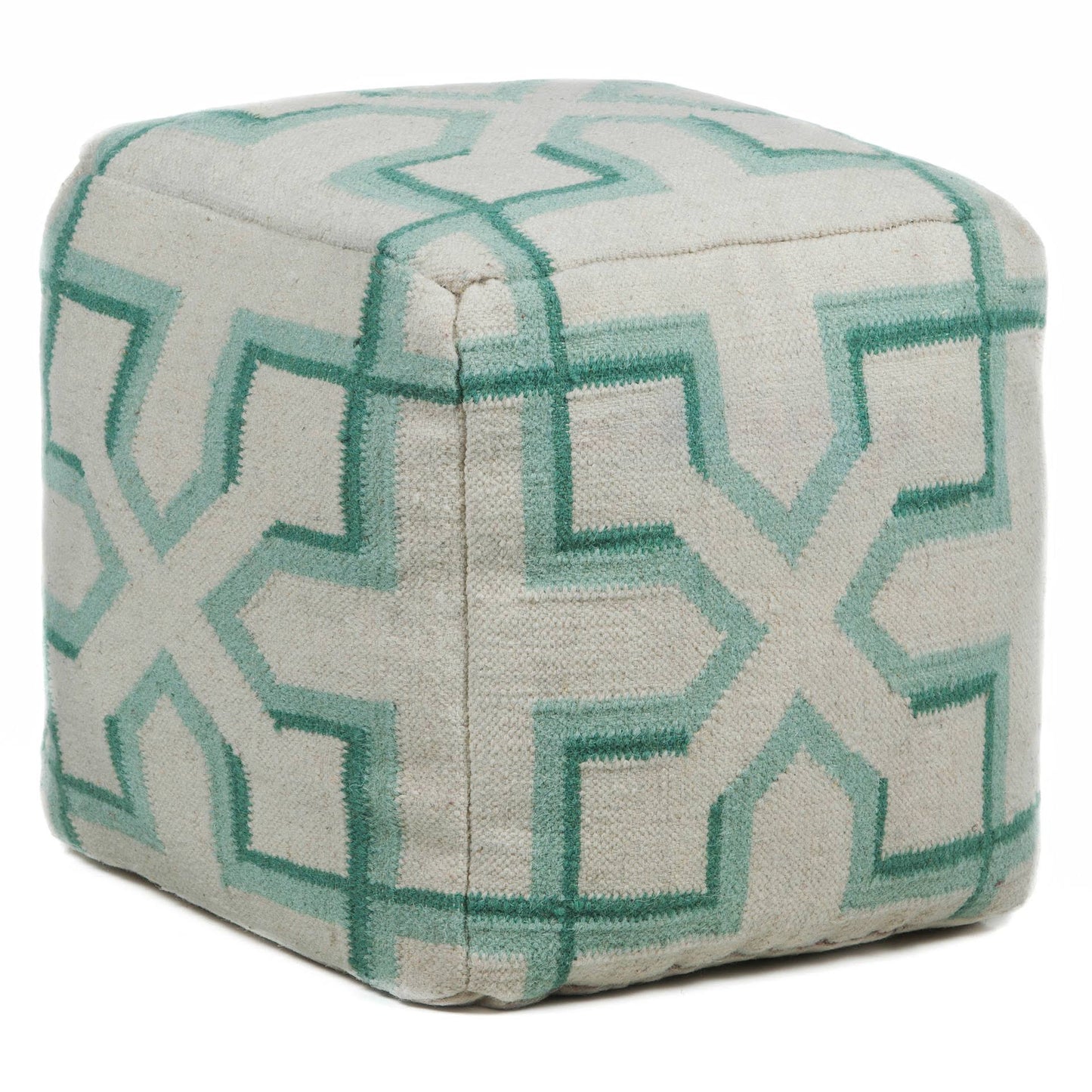 Chandra Square Handmade Pouf Aqua DUW3_J0GBY04