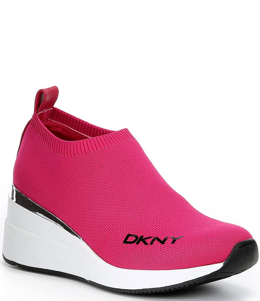 Dkny Parks Knit Wedge Sneakers, Womens, 6M, Jungle Fuchsia ZNQ1_U9CQF31