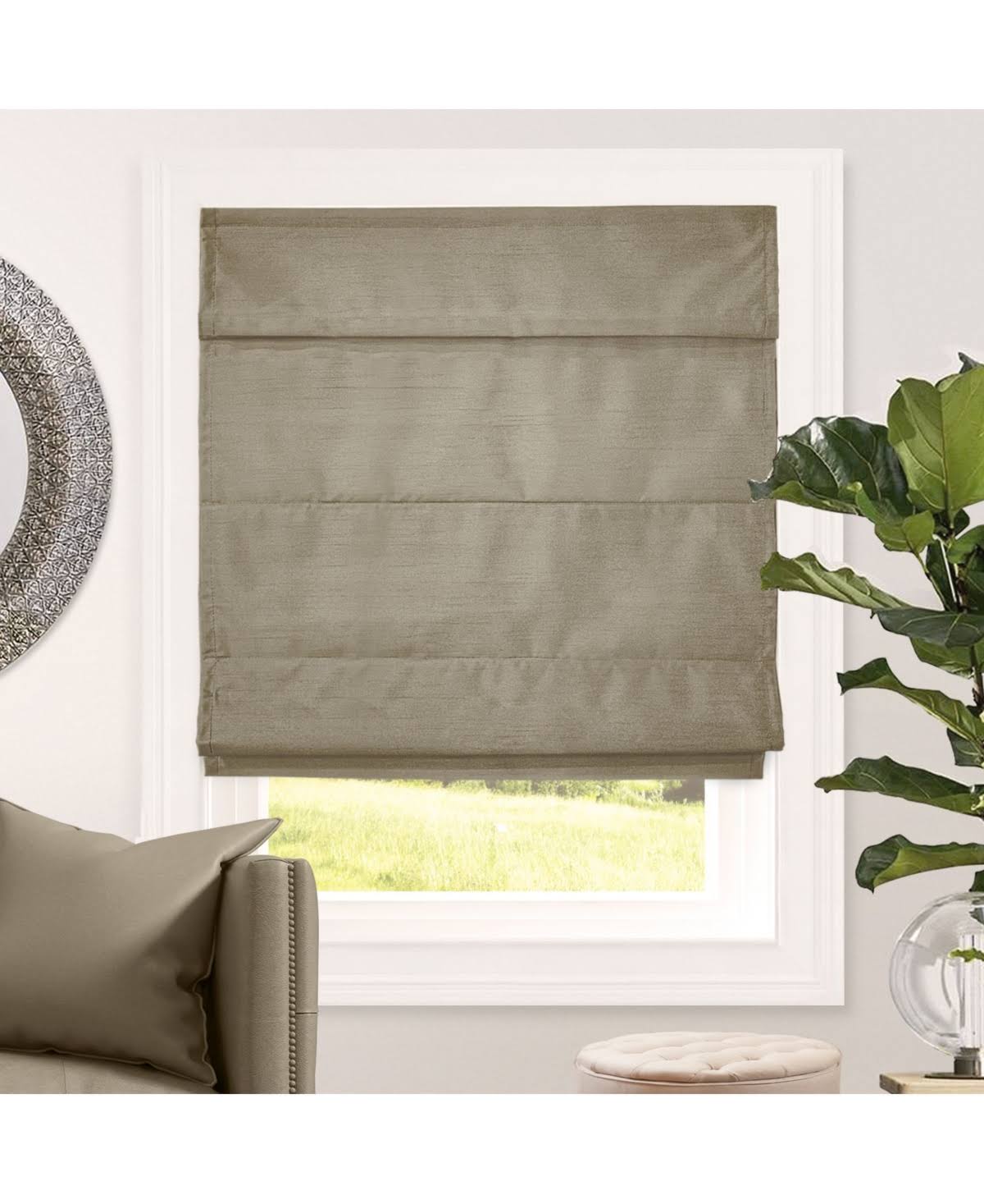 Chicology Cordless Roman Shades Blackout Lining Cascade Window Blind, 36 W x 64 H, Lux Coffee (Room Darkening) VSC5_Z4TJA43